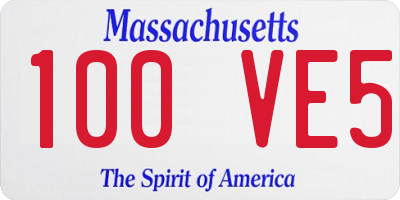 MA license plate 100VE5
