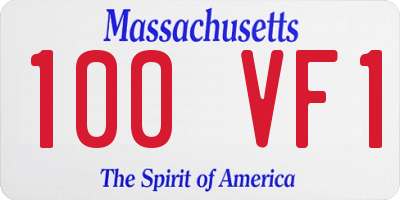 MA license plate 100VF1