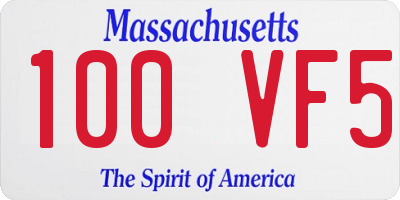MA license plate 100VF5