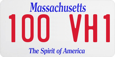 MA license plate 100VH1