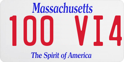 MA license plate 100VI4