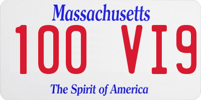 MA license plate 100VI9