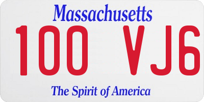 MA license plate 100VJ6