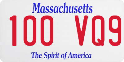 MA license plate 100VQ9