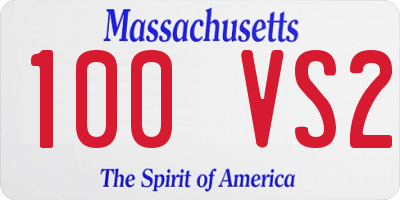 MA license plate 100VS2