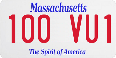 MA license plate 100VU1