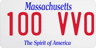 MA license plate 100VV0