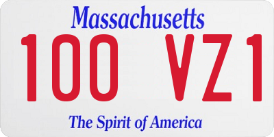 MA license plate 100VZ1