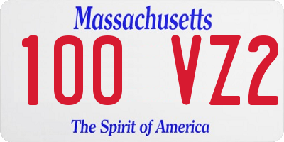 MA license plate 100VZ2