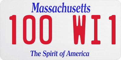 MA license plate 100WI1