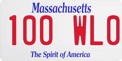 MA license plate 100WL0