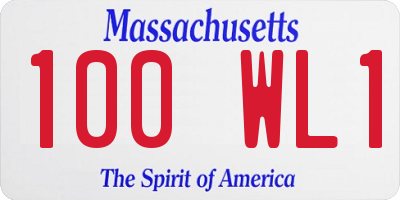 MA license plate 100WL1
