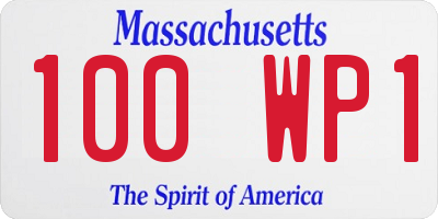 MA license plate 100WP1