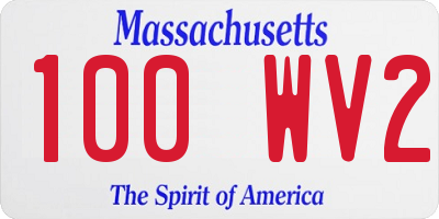 MA license plate 100WV2