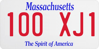MA license plate 100XJ1