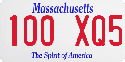 MA license plate 100XQ5