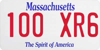 MA license plate 100XR6
