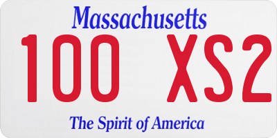 MA license plate 100XS2