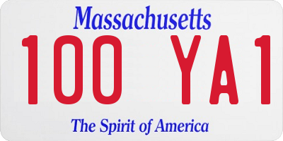 MA license plate 100YA1
