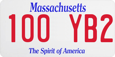 MA license plate 100YB2