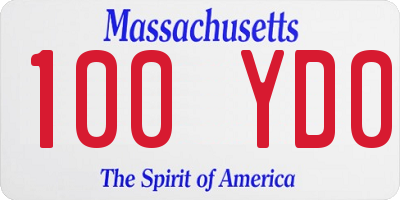 MA license plate 100YD0