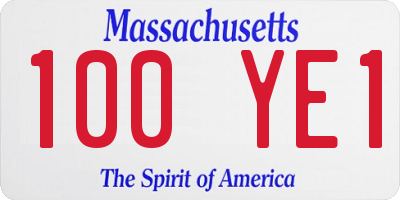 MA license plate 100YE1
