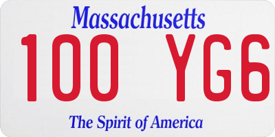 MA license plate 100YG6