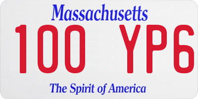 MA license plate 100YP6