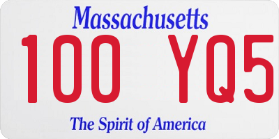 MA license plate 100YQ5