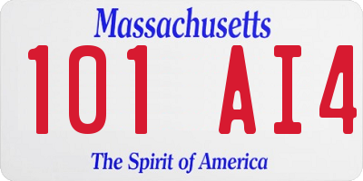 MA license plate 101AI4