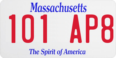 MA license plate 101AP8