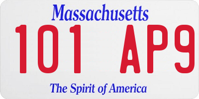 MA license plate 101AP9