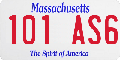 MA license plate 101AS6
