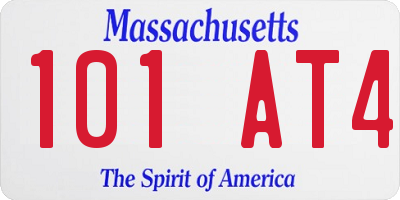 MA license plate 101AT4