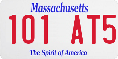 MA license plate 101AT5