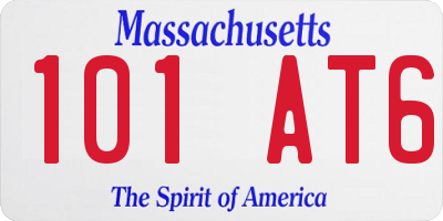 MA license plate 101AT6