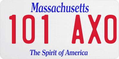 MA license plate 101AX0