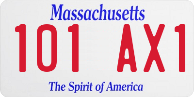 MA license plate 101AX1