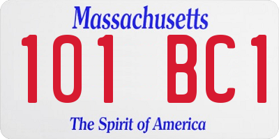 MA license plate 101BC1