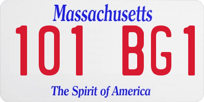 MA license plate 101BG1