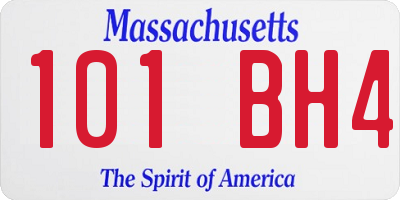 MA license plate 101BH4
