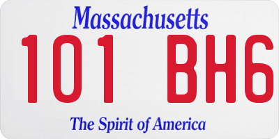 MA license plate 101BH6