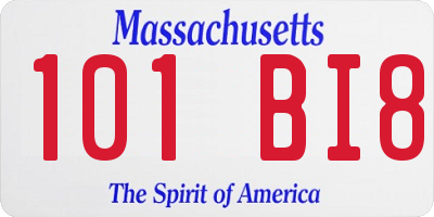 MA license plate 101BI8
