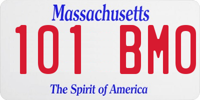 MA license plate 101BM0