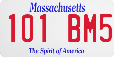 MA license plate 101BM5