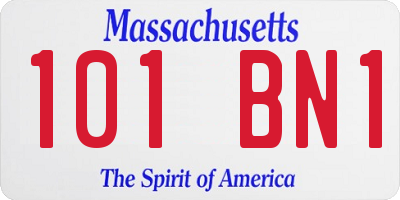 MA license plate 101BN1