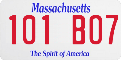 MA license plate 101BO7