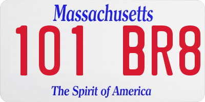 MA license plate 101BR8