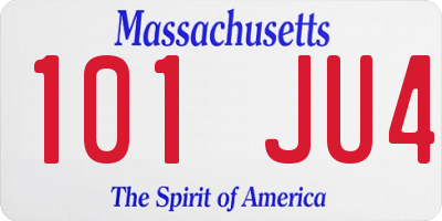 MA license plate 101JU4