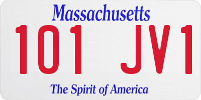 MA license plate 101JV1